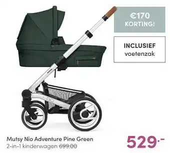 Baby & Tiener Mutsy nio adventure pine green 2-in-1 kinderwagen aanbieding