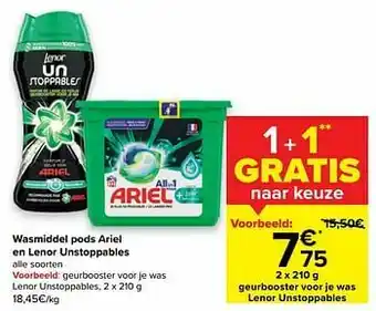 Carrefour Market Geurbooster voor je was lenor unstoppables aanbieding