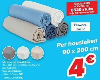 Carrefour Microvezel hoeslaken aanbieding