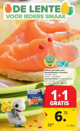 Carrefour Market Noorse gerookte zalm kwaliteitsketen carrefour aanbieding