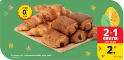Carrefour Market Croissants en chocoladebroodjes pure boter aanbieding
