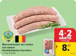 Carrefour Market Boerenworsten van varken van weleer Kwaliteitsketen Carrefour aanbieding