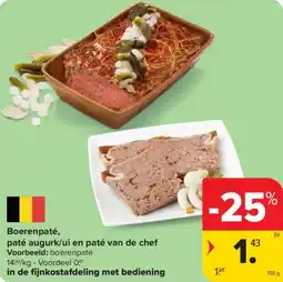 Carrefour Market Boerenpaté paté augurk/ui en paté van de chef aanbieding