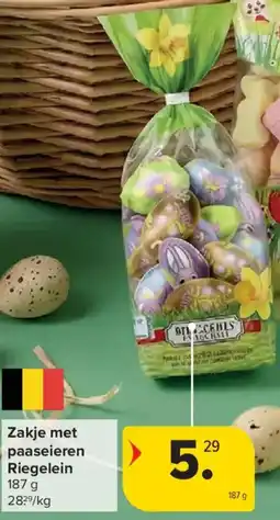 Carrefour Market Zakje met paaseieren riegelein aanbieding
