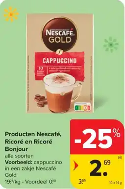 Carrefour Market Producten Nescafé, Ricoré en Ricoré Bonjour aanbieding