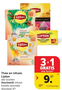 Carrefour Market Thee en infusie Lipton aanbieding
