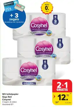 Carrefour Market Wit toiletpapier giga roll cosynel aanbieding