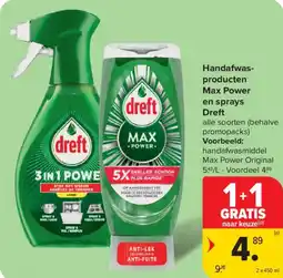 Carrefour Market Handafwas- producten max power en sprays dreft aanbieding
