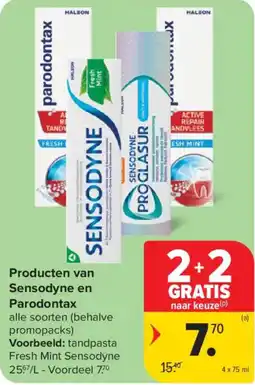 Carrefour Market Producten van Sensodyne en Parodontax aanbieding