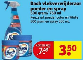 Kruidvat Dash vlekverwijderaar poeder en spray aanbieding