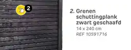 Brico Grenen schuttingplank zwart geschaafd aanbieding