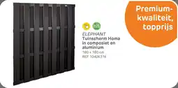 Brico Elephant tuinscherm homa in composiet en aluminium aanbieding