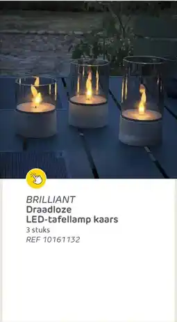Brico Brilliant draadloze LED-tafellamp kaars aanbieding