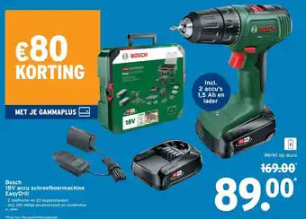 GAMMA Bosch 18V accu schroefboormachine EasyDrill aanbieding