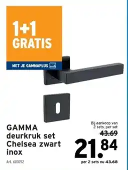GAMMA Gamma deurkruk set chelsea zwart inox aanbieding