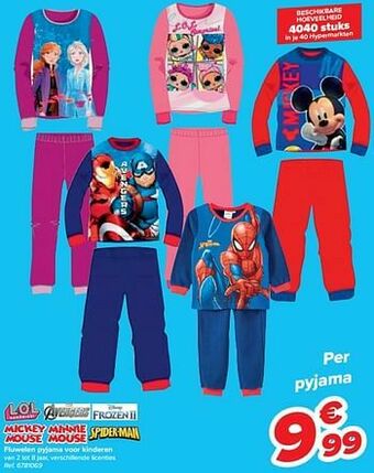 Carrefour Fluwelen pyjama voor kinderen aanbieding