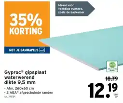 GAMMA Gyproc gipsplaat waterwerend aanbieding