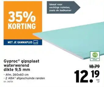 GAMMA Gyproc gipsplaat waterwerend aanbieding