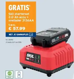 GAMMA Skil starterset 2,0 Ah accu + snellader 3136AA aanbieding