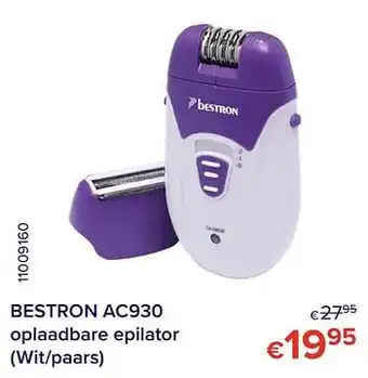 Euroshop Bestron ac930 oplaadbare epilator aanbieding