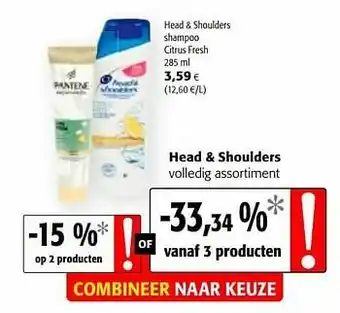 Colruyt Head + shoulders shampoo citrus fresh aanbieding
