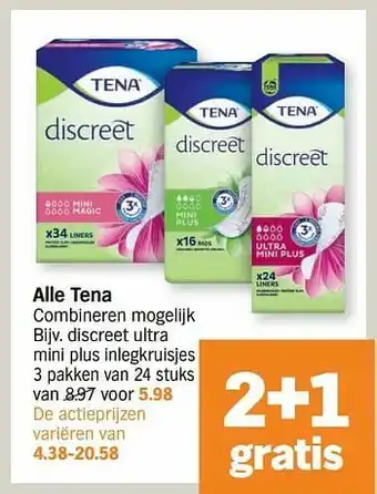 Albert Heijn Discreet ultra mini plus inlegkruisjes aanbieding