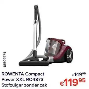 Euroshop Rowenta compact power xxl ro4873 stofzuiger zonder zak aanbieding