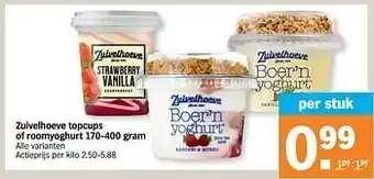 Albert Heijn Zuivelhoeve topcups of roomyoghurt aanbieding