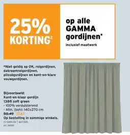 GAMMA Kant-en-klaar gordijn 1388 soft green aanbieding