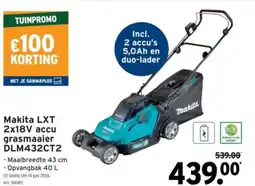 GAMMA Makita LXT 2x18V accu grasmaaier DLM432CT2 aanbieding