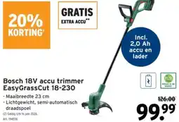 GAMMA Bosch 18V accu trimmer EasyGrassCut 18-230 aanbieding