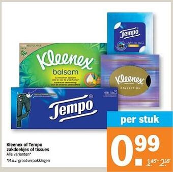 Kleenex of tempo zakdoekjes of tissues