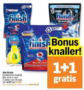 Albert Heijn Alle finish all-in-1 max aanbieding