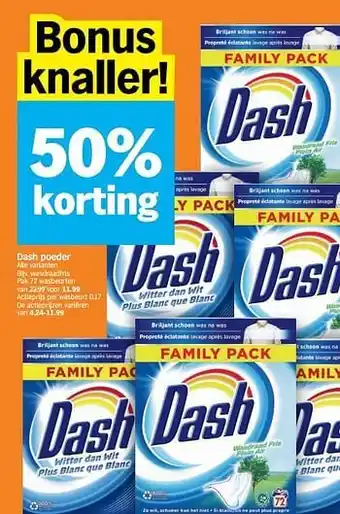 Albert Heijn Dash poeder wasdraadfris aanbieding