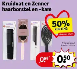 Kruidvat Kruidvat en Zenner haarborstel en -kam aanbieding
