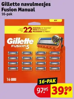 Kruidvat Gillette navulmesjes Fusion Manual aanbieding