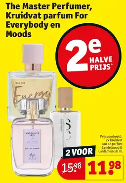Kruidvat The Master Perfumer, Kruidvat parfum For Everybody en Moods aanbieding