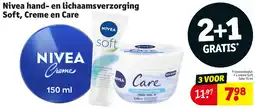 Kruidvat Nivea hand- en lichaamsverzorging Soft, Creme en Care aanbieding