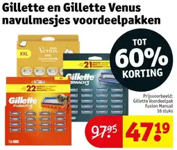 Kruidvat Gillette en Gillette Venus navulmesjes voordeelpakken aanbieding