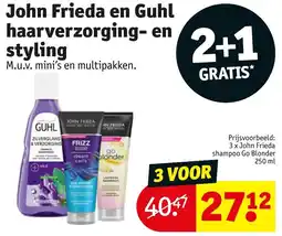 Kruidvat John Frieda en Guhl Haarverzorging en Styling aanbieding