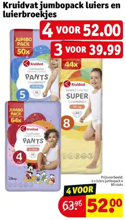 Kruidvat Kruidvat Jumbopack Luiers en Luierbroekjes aanbieding
