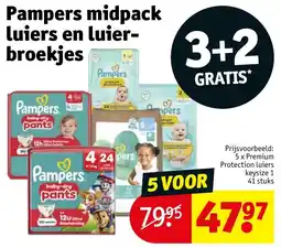 Kruidvat Pampers Midpack Luiers en Luierbroekjes aanbieding