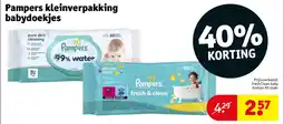 Kruidvat Pampers kleinverpakking babydoekjes aanbieding