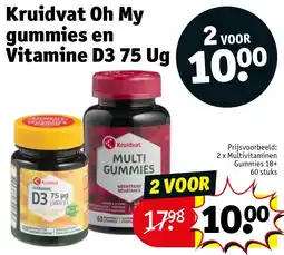 Kruidvat Kruidvat Oh My gummies en Vitamine D3 75 Ug aanbieding