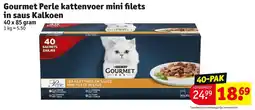 Kruidvat Gourmet Perle kattenvoer mini filets in saus Kalkoen aanbieding
