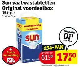 Kruidvat Sun vaatwastabletten Original voordeelbox aanbieding