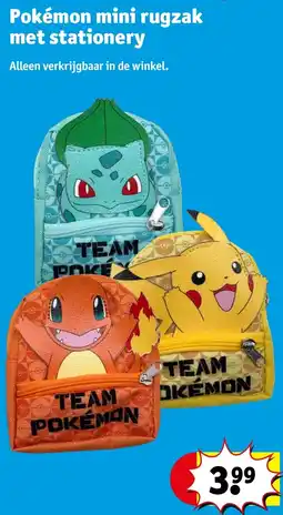 Kruidvat Pokémon Mini Rugzak met Stationery aanbieding