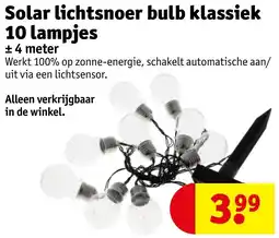 Kruidvat Solar Lichtsnoer Bulb Klassiek 10 Lampjes aanbieding