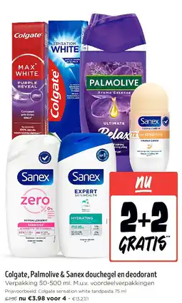 Jumbo Colgate, Palmolive & Sanex douchegel en deodorant aanbieding