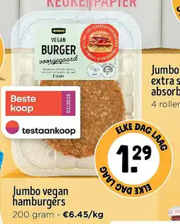 Jumbo Jumbo vegan hamburgers aanbieding